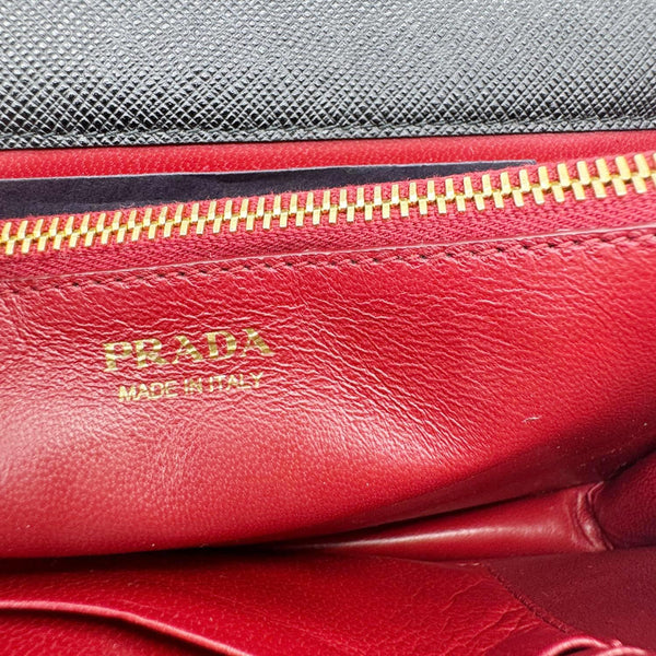 PRADA Saffiano Lux Chain Crossbody Bag Black