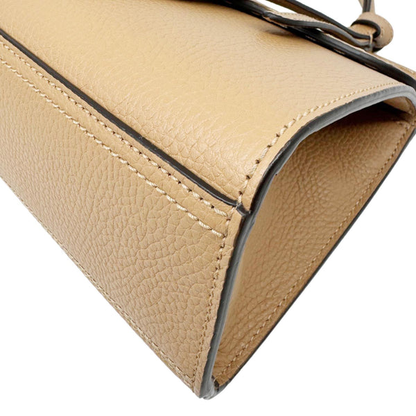 GUCCI GG Marmont Pebbled Leather Top Handle Crossbody Bag Beige 779796