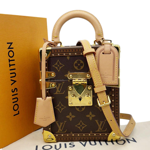LOUIS VUITTON Camera Box Monogram Canvas Shoulder Bag Brown