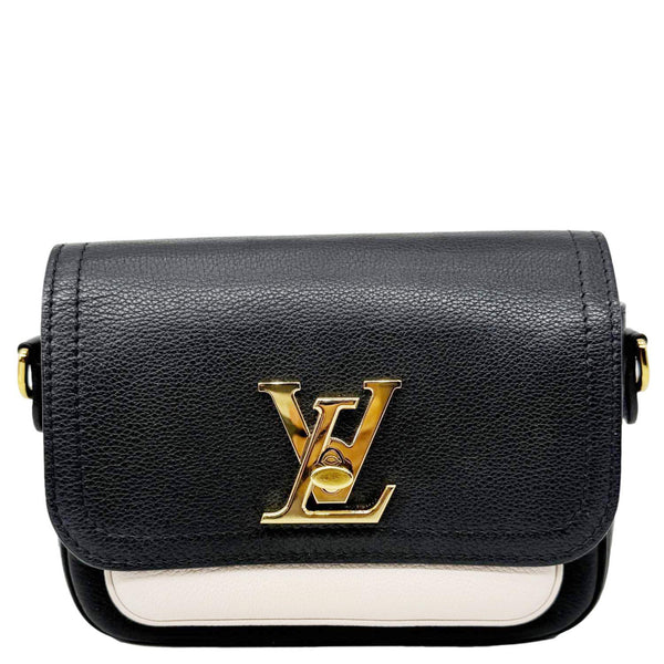 LOUIS VUITTON Lockme Tender Calfskin Leather Shoulder Bag Black