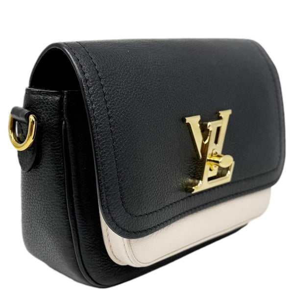 LOUIS VUITTON Lockme Tender Calfskin Leather Shoulder Bag Black
