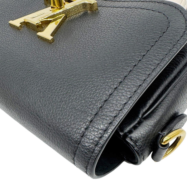 LOUIS VUITTON Lockme Tender Calfskin Leather Shoulder Bag Black
