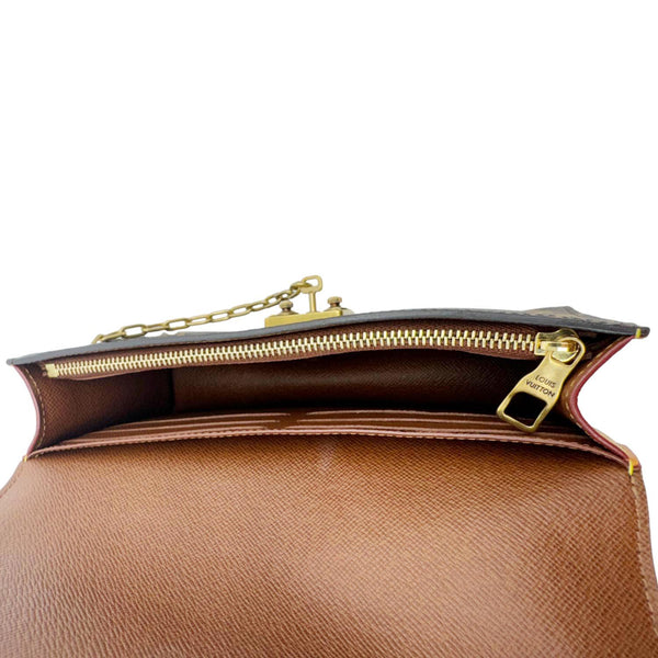 LOUIS VUITTON S Lock Monogram Canvas Belt Pouch Brown