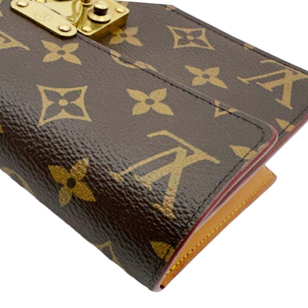 LOUIS VUITTON S Lock Monogram Canvas Belt Pouch Brown