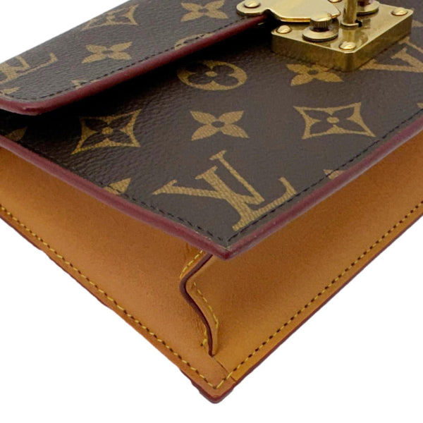 LOUIS VUITTON S Lock Monogram Canvas Belt Pouch Brown