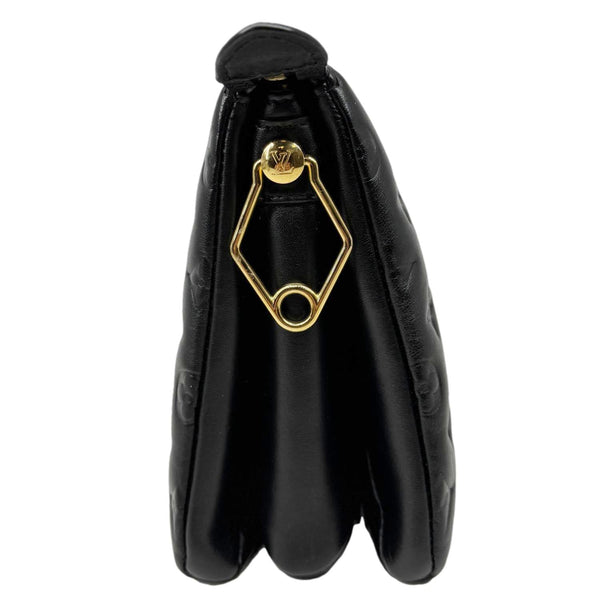 LOUIS VUITTON Coussin PM Monogram Embossed Leather Shoulder Bag Black