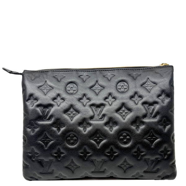 LOUIS VUITTON Coussin PM Monogram Embossed Leather Shoulder Bag Black