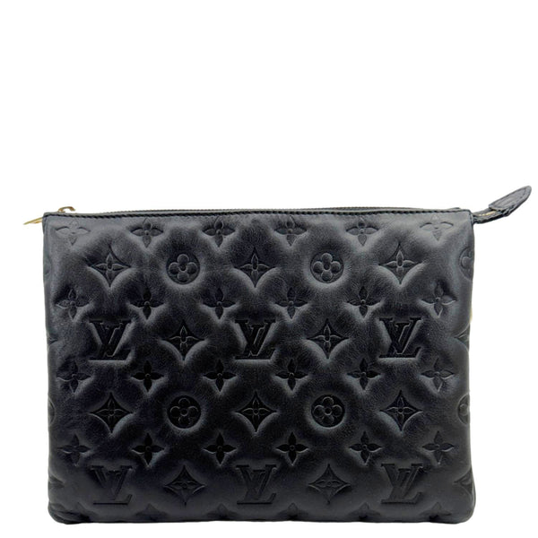 LOUIS VUITTON Coussin PM Monogram Embossed Leather Shoulder Bag Black