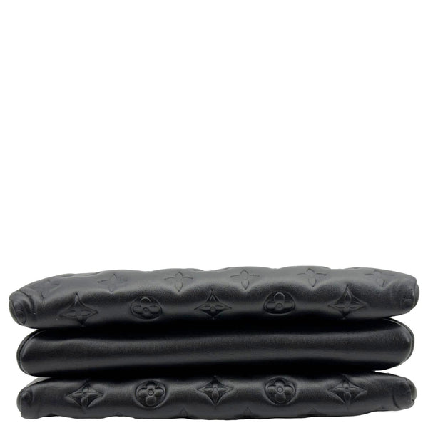 LOUIS VUITTON Coussin PM Monogram Embossed Leather Shoulder Bag Black