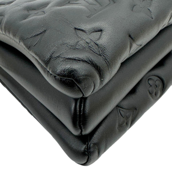 LOUIS VUITTON Coussin PM Monogram Embossed Leather Shoulder Bag Black