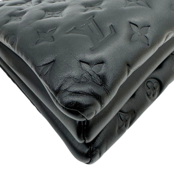 LOUIS VUITTON Coussin PM Monogram Embossed Leather Shoulder Bag Black