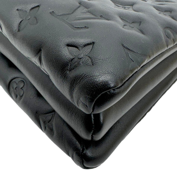 LOUIS VUITTON Coussin PM Monogram Embossed Leather Shoulder Bag Black