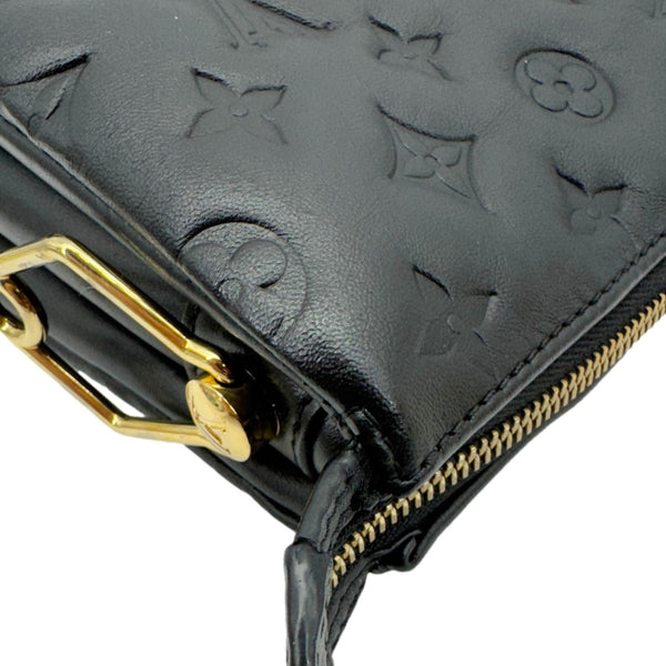 LOUIS VUITTON Coussin PM Monogram Embossed Leather Shoulder Bag Black