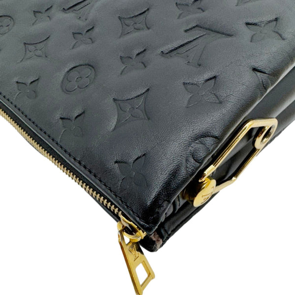 LOUIS VUITTON Coussin PM Monogram Embossed Leather Shoulder Bag Black