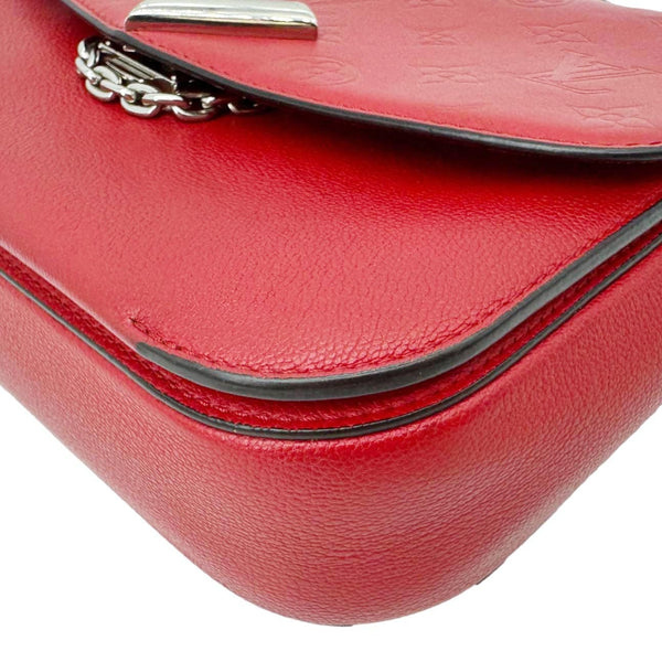 LOUIS VUITTON Very Monogram Leather Messenger Bag Red