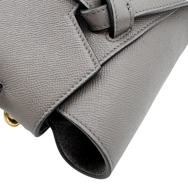 CELINE Micro Belt Grained Leather Shoulder Bag Grey