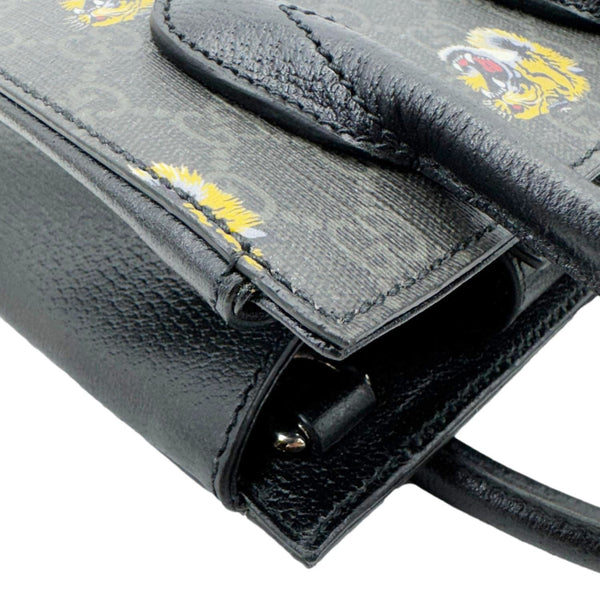 Gucci Interlocking GG Mini Supreme Tiger Printed Canvas Tote Bag Gray 696010