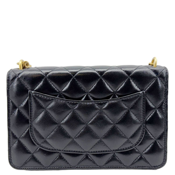 CHANEL Pillow Crush Quilted Lambskin Leather WOC Crossbody Bag Black