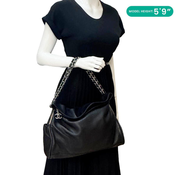 CHANEL Ultimate Large Soft Leather Hobo Bag Black