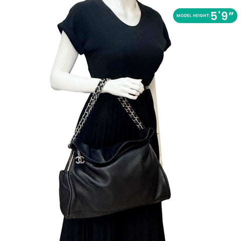 CHANEL Ultimate Large Soft Leather Hobo Bag Black