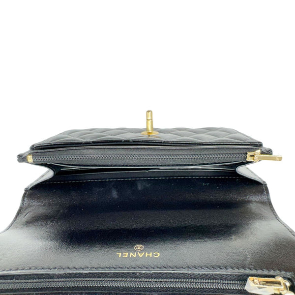 CHANEL Pillow Crush Quilted Lambskin Leather WOC Crossbody Bag Black