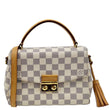 LOUIS VUITTON Croisette Damier Azur Satchel Crossbody Bag Rose Ballerine
