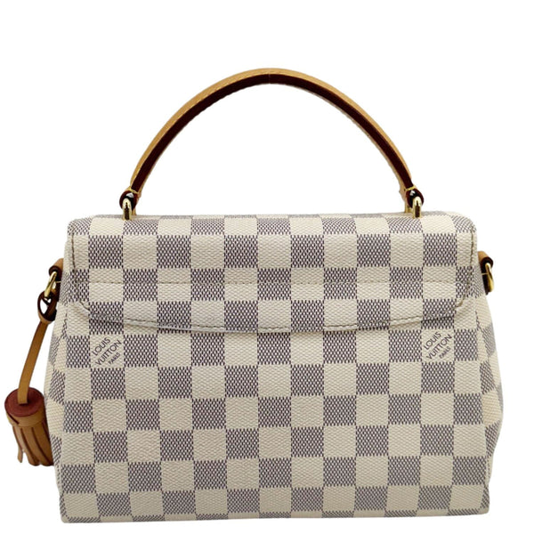 LOUIS VUITTON Croisette Damier Azur Satchel Crossbody Bag Rose Ballerine