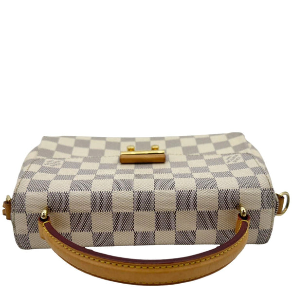 LOUIS VUITTON Croisette Damier Azur Satchel Crossbody Bag Rose Ballerine