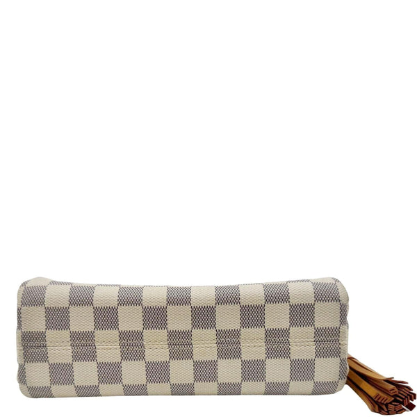 LOUIS VUITTON Croisette Damier Azur Satchel Crossbody Bag Rose Ballerine