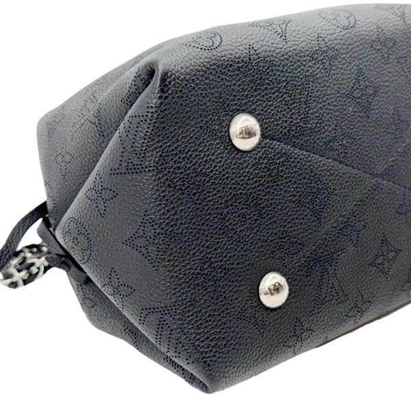 LOUIS VUITTON Bella Mahina Perforated Calf Leather Tote Shoulder Bag Black