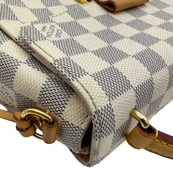 LOUIS VUITTON Croisette Damier Azur Satchel Crossbody Bag Rose Ballerine