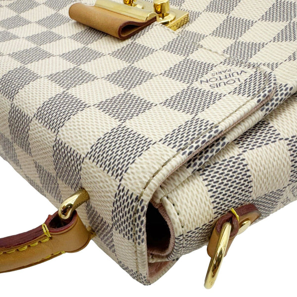 LOUIS VUITTON Croisette Damier Azur Satchel Crossbody Bag Rose Ballerine