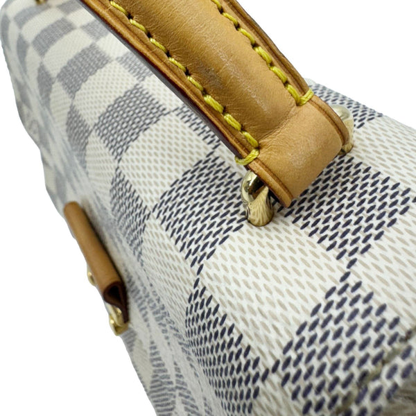 LOUIS VUITTON Croisette Damier Azur Satchel Crossbody Bag Rose Ballerine