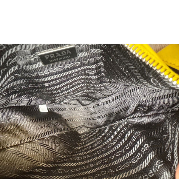 PRADA Triangle Leather Clutch Yellow