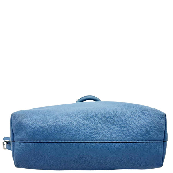 PRADA Vitello Daino Leather Shopping Tote Bag Blue