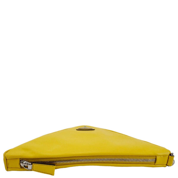 PRADA Triangle Leather Clutch Yellow