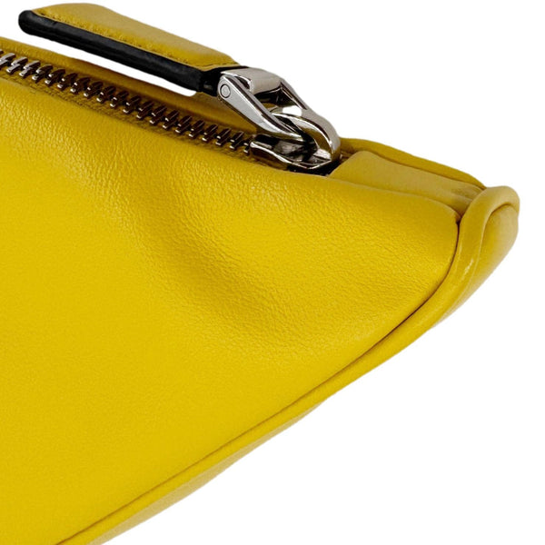 PRADA Triangle Leather Clutch Yellow