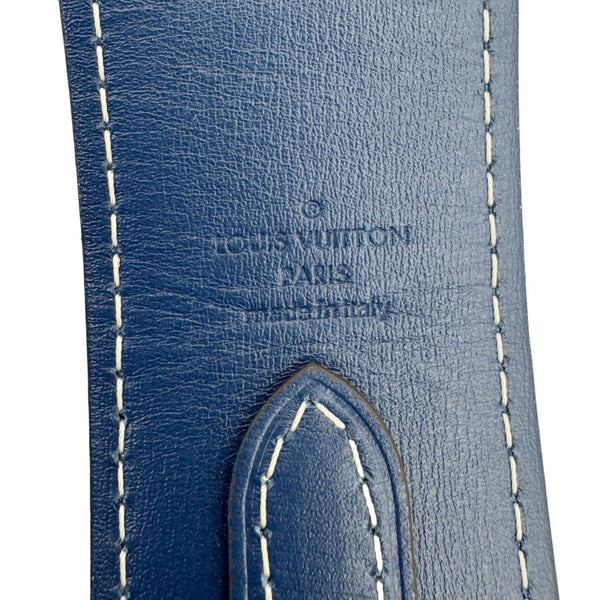 LOUIS VUITTON Jacquard Bandouliere Monogram Denim Shoulder Strap Navy Blue