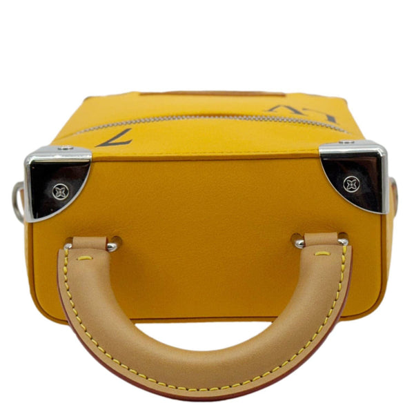 LOUIS VUITTON Vertical Box Trunk Leather Shoulder Bag Yellow