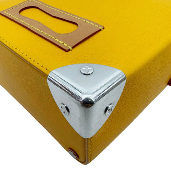 LOUIS VUITTON Vertical Box Trunk Leather Shoulder Bag Yellow