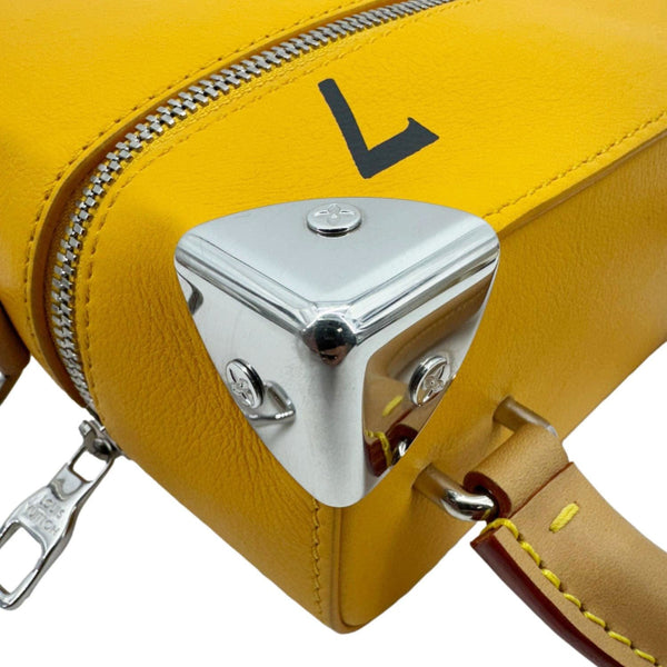 LOUIS VUITTON Vertical Box Trunk Leather Shoulder Bag Yellow