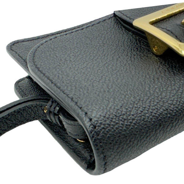 BURBERRY Buckle Small Grainy Calfskin Leather Chain Crossbody Bag Black