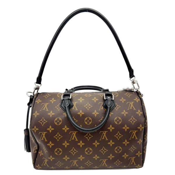 LOUIS VUITTON Speedy Soft 30 Dark Monogram Canvas Shoulder Bag Brown