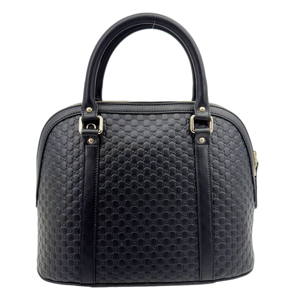 GUCCI Dome Medium Leather Crossbody Bag Black 449663