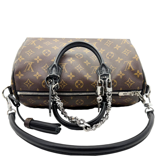 LOUIS VUITTON Speedy Soft 30 Dark Monogram Canvas Shoulder Bag Brown