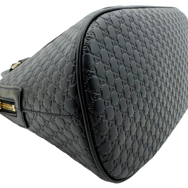 GUCCI Dome Medium Leather Crossbody Bag Black 449663