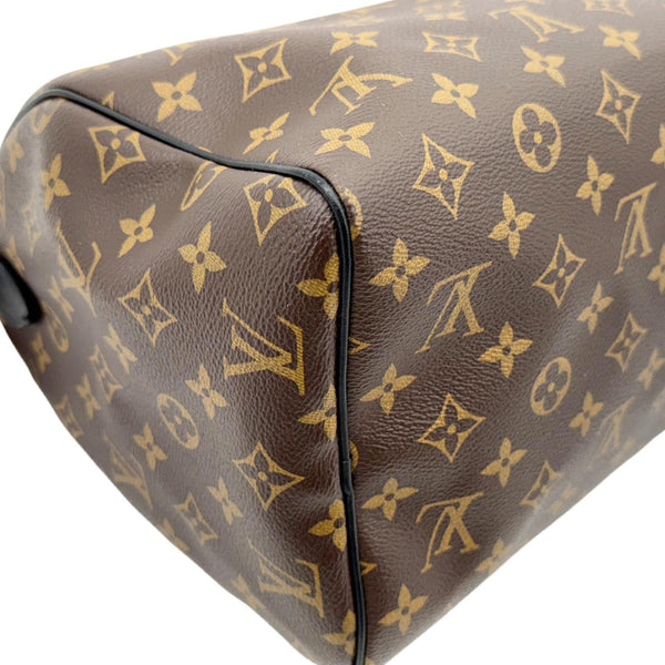 LOUIS VUITTON Speedy Soft 30 Dark Monogram Canvas Shoulder Bag Brown