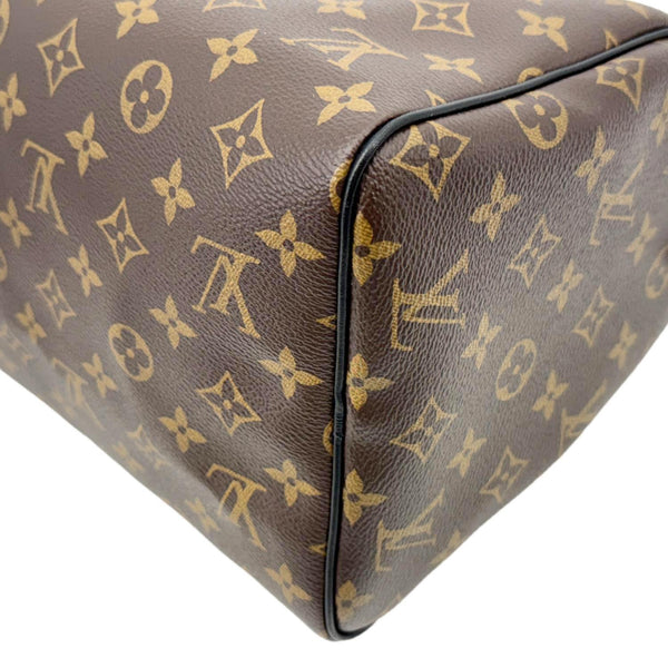 LOUIS VUITTON Speedy Soft 30 Dark Monogram Canvas Shoulder Bag Brown