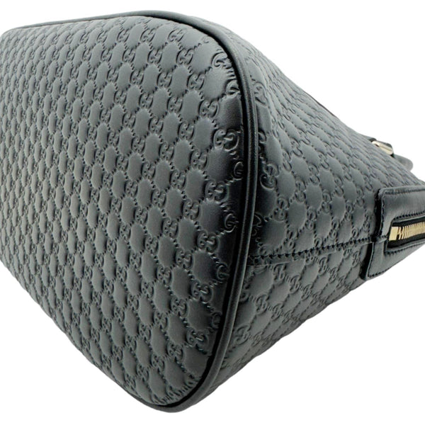 GUCCI Dome Medium Leather Crossbody Bag Black 449663