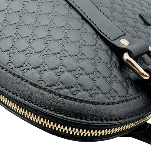 GUCCI Dome Medium Leather Crossbody Bag Black 449663